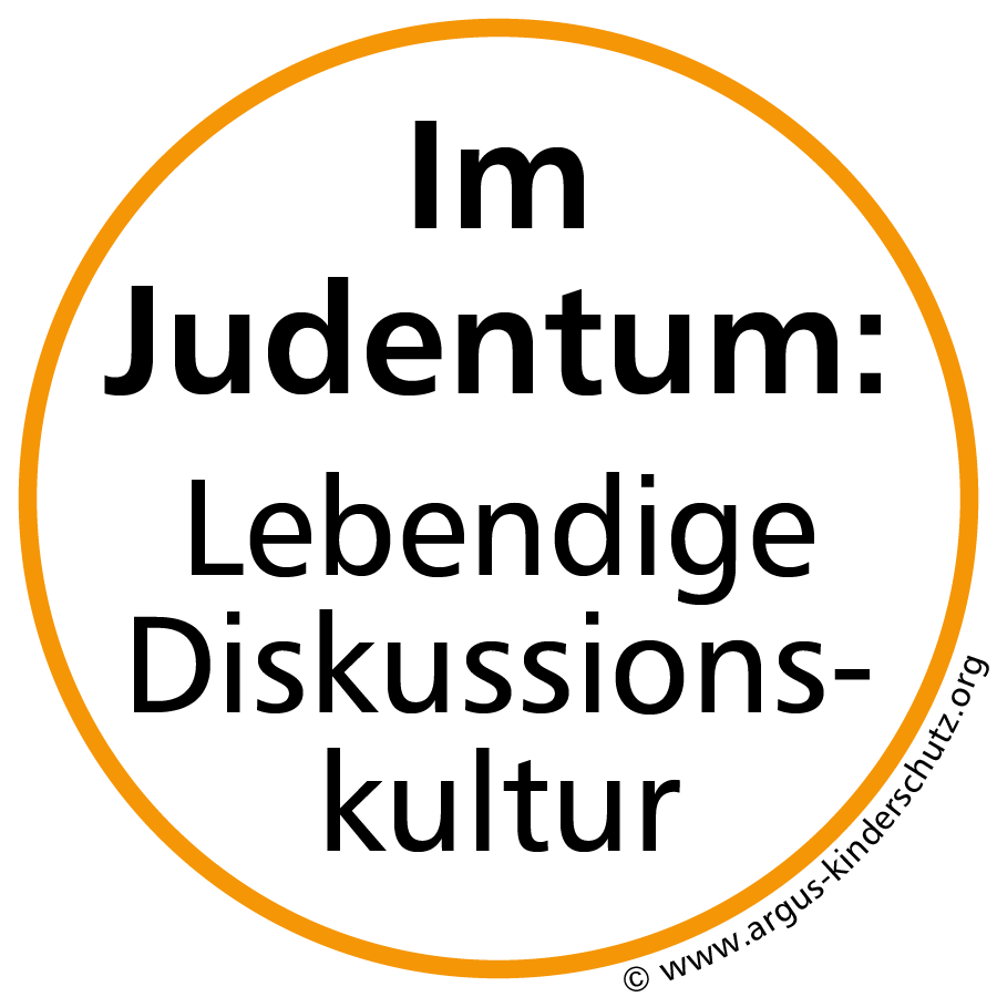 Icon mit Schrift für lebendige Diskussion im Judentum