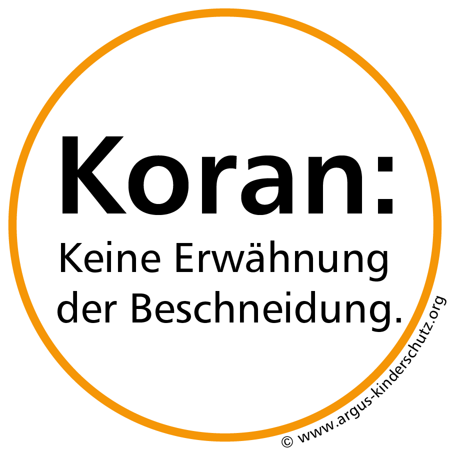 Icon mit Schriftzug: Keine Erwähnung der Beschneidung im Koran