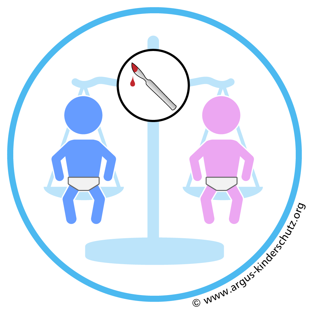 Icon für Gleichberechtigung: Männliches und weibliches Kind in Waagschalen
